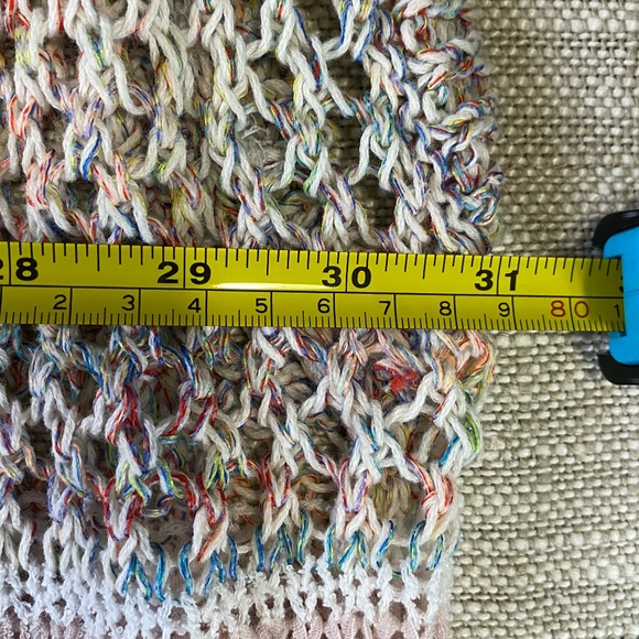 Akemi + Kin Anthropologie Feminine Open Knit V-Neck Poncho Light Sweater. O/S - Picture 11 of 16